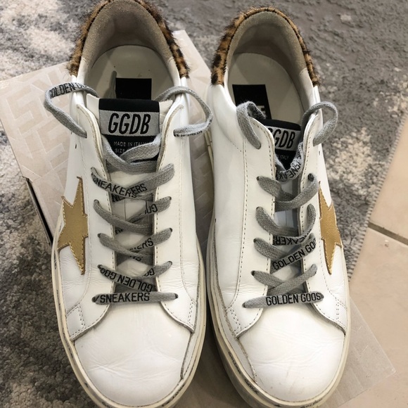 Brand new GOLDEN GOOSE Hi Star Sneakers with Leopard print heel tab - Picture 2 of 6